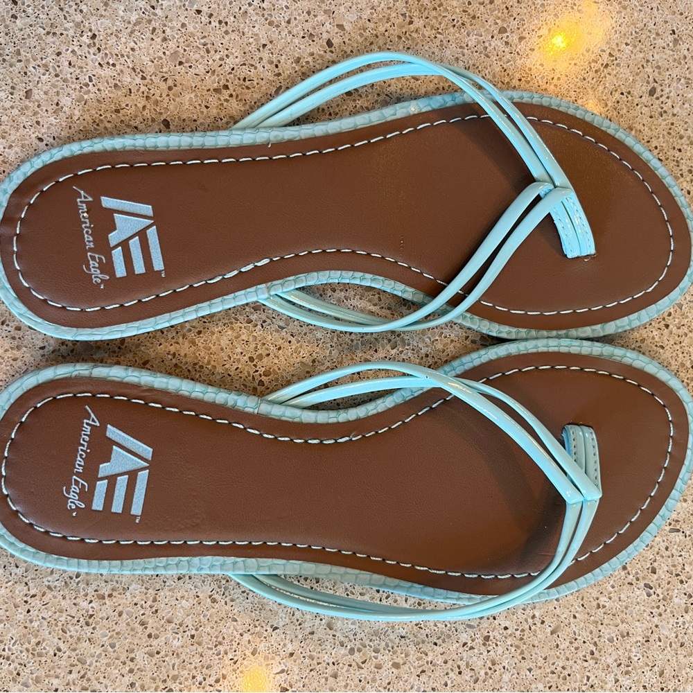 American Eagle Brown and Teal Sandals